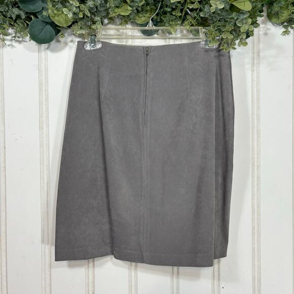 Vintage Dawn Joy Gray Suede Suit Skirt‎ Set size 10 Retro Work Business School - Picture 5 of 14